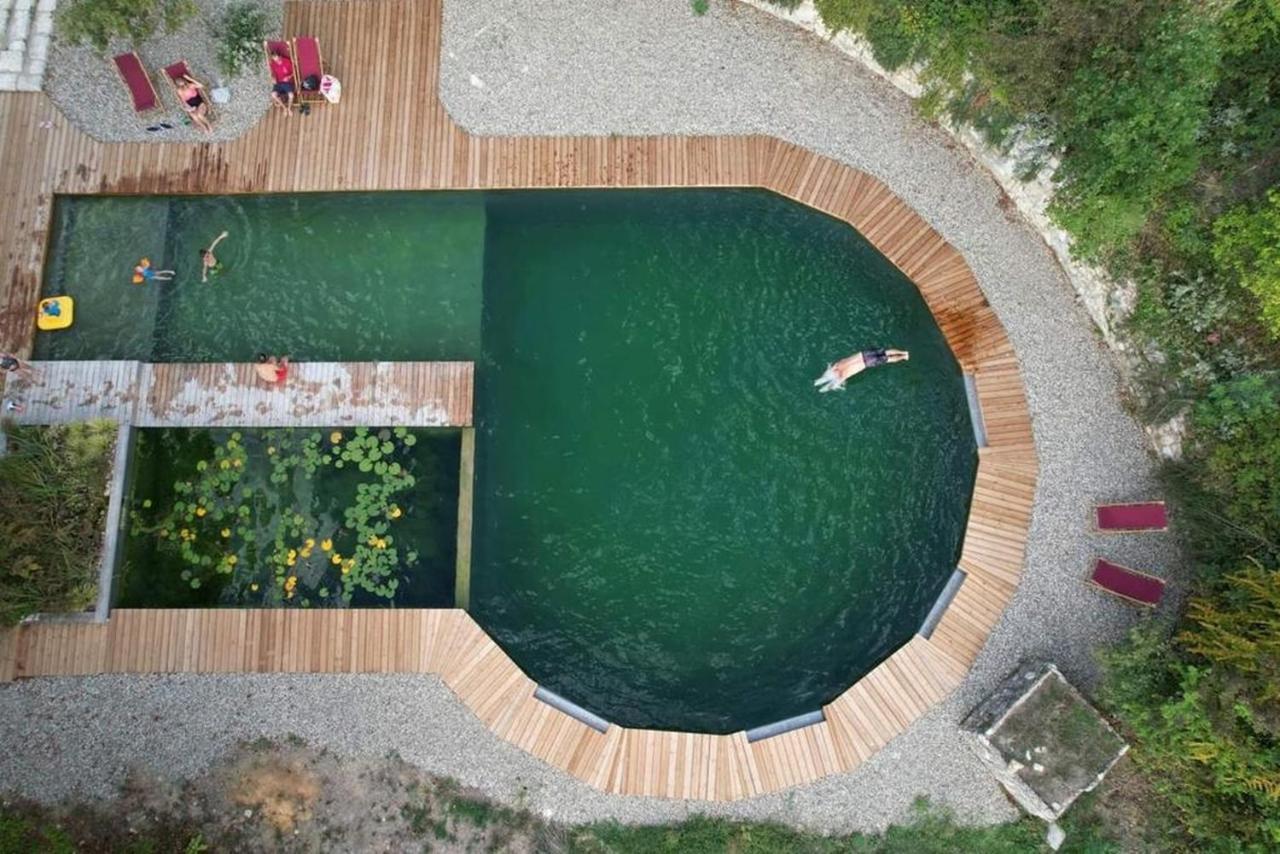 Maison Terre Les Cabanes De Fallot - Sauna Bain-Froid Piscine Naturelle L'isle-Bouzon Buitenkant foto